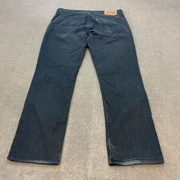Levis 511‎ Jeans Mens 33x30 Black Straight Dark Wash Stretch Distressed Denim - Picture 1 of 14